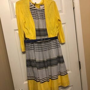 Talbots Fit & Flare Striped Dress